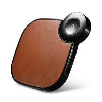 OEM Support 2 in 1 Brown Genuine Leather Wireless Charger for iWatch AirPods for Apple Watch